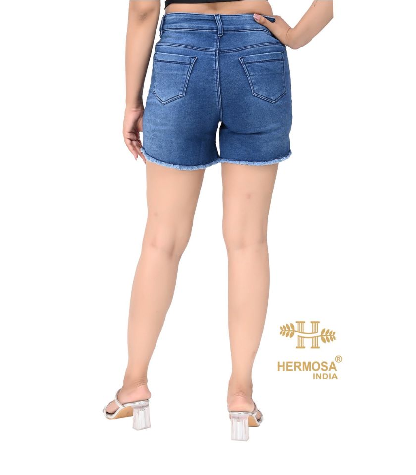 Women Denim Shorts With 6 Button classy look - Image 4