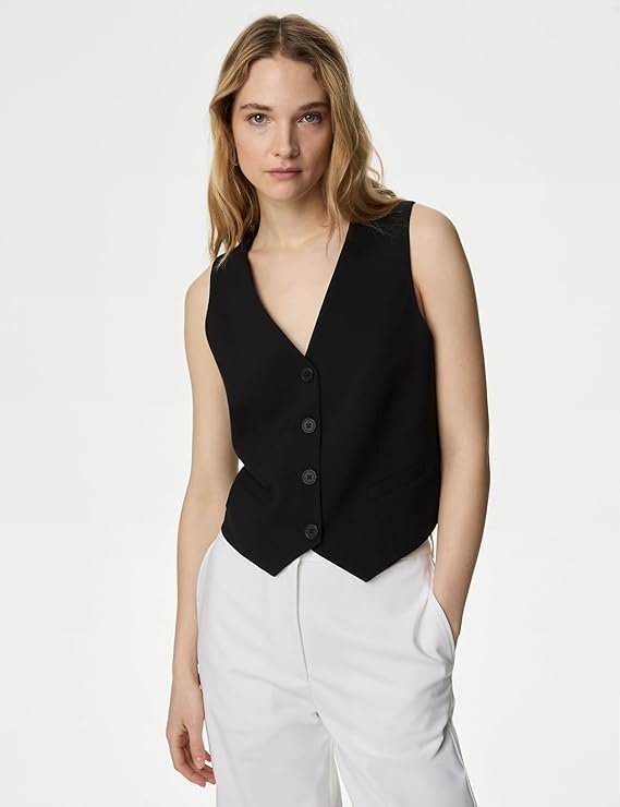 HERMOSA INDIA Stylish Women's Sleeveless Polycotton Waistcoat – Elegant & Comfortable